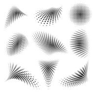 Set of Abstract Halftone Design Elements N11