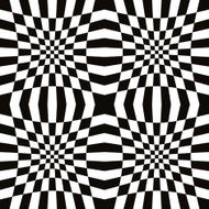 Black and white illusive geometric seamless pattern