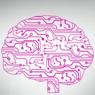 Circuit board computer brain Vector illustration N50