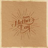 Happy Mothers Day retro label with light rays N5
