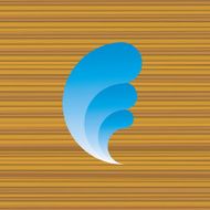 forever blue wave shape wood pattern background illustration