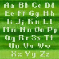 Knitted vector alphabet white bold sans serif letters