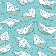 Vector pattern with paper ships N8