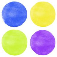 Four bright watercolor circles
