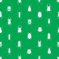 bugs and beetles simple seamless green pattern eps10