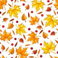 Seamless pattern with autumn leaves Vector illustration N7