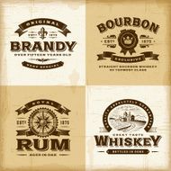 Vintage alcohol labels set