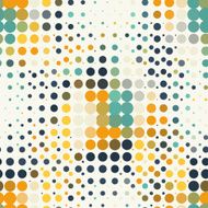 Seamless geometric pattern of halftone dots in retro style N2