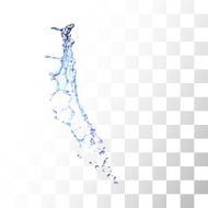 Blue water splash isolated on white N18
