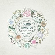 hand-sketched floral vintage frame