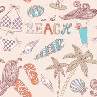 Vector seamless vintage pattern summer Pastel color