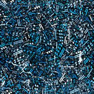 Blue music background with musical notes and old grunge texture