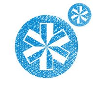 Blue-white snowflake vector simple single color icon isolated