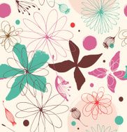 Seamless romantic pattern with drawn flowers