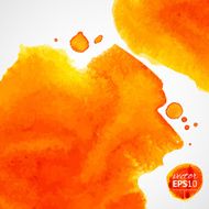 Orange watercolor background with splashes diagonal composition
