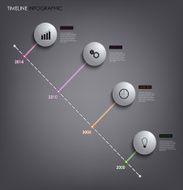 Time line info graphic white round template N2