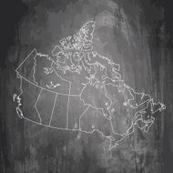 Canada map on grey dark chalkboard background N2