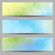 Set of banners with abstract triangles N34