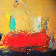 Abstract painted red and yellow art backgrounds N12