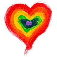 Watercolor rainbow painted heart vector element for your design N3