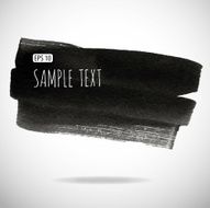 Black watercolor blob isolated on white N53