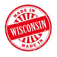 made in Wisconsin grunge rubber stamp N2