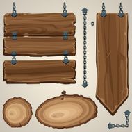 Wooden boards with chain
