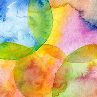 Abstract circle watercolor painted background N10
