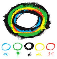 Designer Vector Element Series Painted Circle Texture Grunge Border N2