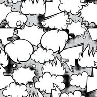 Seamless pattern of comic speech bubbles in cartoon style