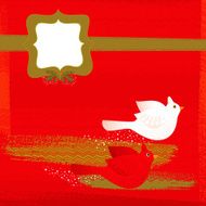 Christmas White and Red Birds