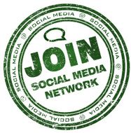 Round stamp with text Join Social Media Network