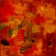 Oil painted abstract background in red vibrant colors