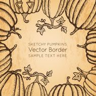 Vector Sketchy Pumpkin Border With Copy Space