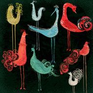 Colorful collection of abstract birds