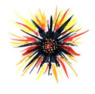 Weird black watercolor flower N2