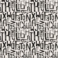Seamless vintage style pattern uneven grunge letters of random size