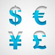 Currency Symbols Dollar $ Euro &euro; Yen &yen; Pound &pound; N2