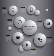Abstract info graphic white round element poster template N2