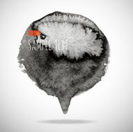 Black watercolor blob isolated on white N54