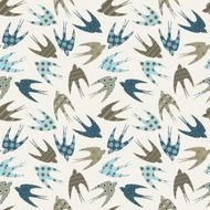 Seamless pattern with ornamental swallows N4