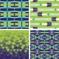 Set of geometric and tribal backgrounds