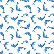 Seamless pattern with dolphins Vector illustration N2