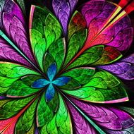 Beautiful multicolor fractal flower Computer generated graphics N14