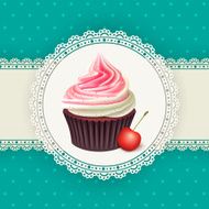 Vintage background with cupcake N4