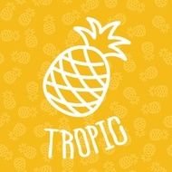Pineapples on seamless pattern