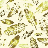 watercolor pattern of imprint leaves seamless texture background N19