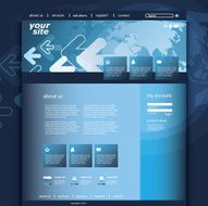 Website Template with World Map and Arrows Pattern Design N2