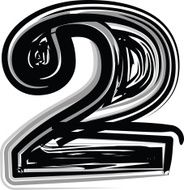 Freehand Typography Number 2 N3