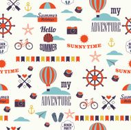 colorful summer newspaper texture pattern with balloons